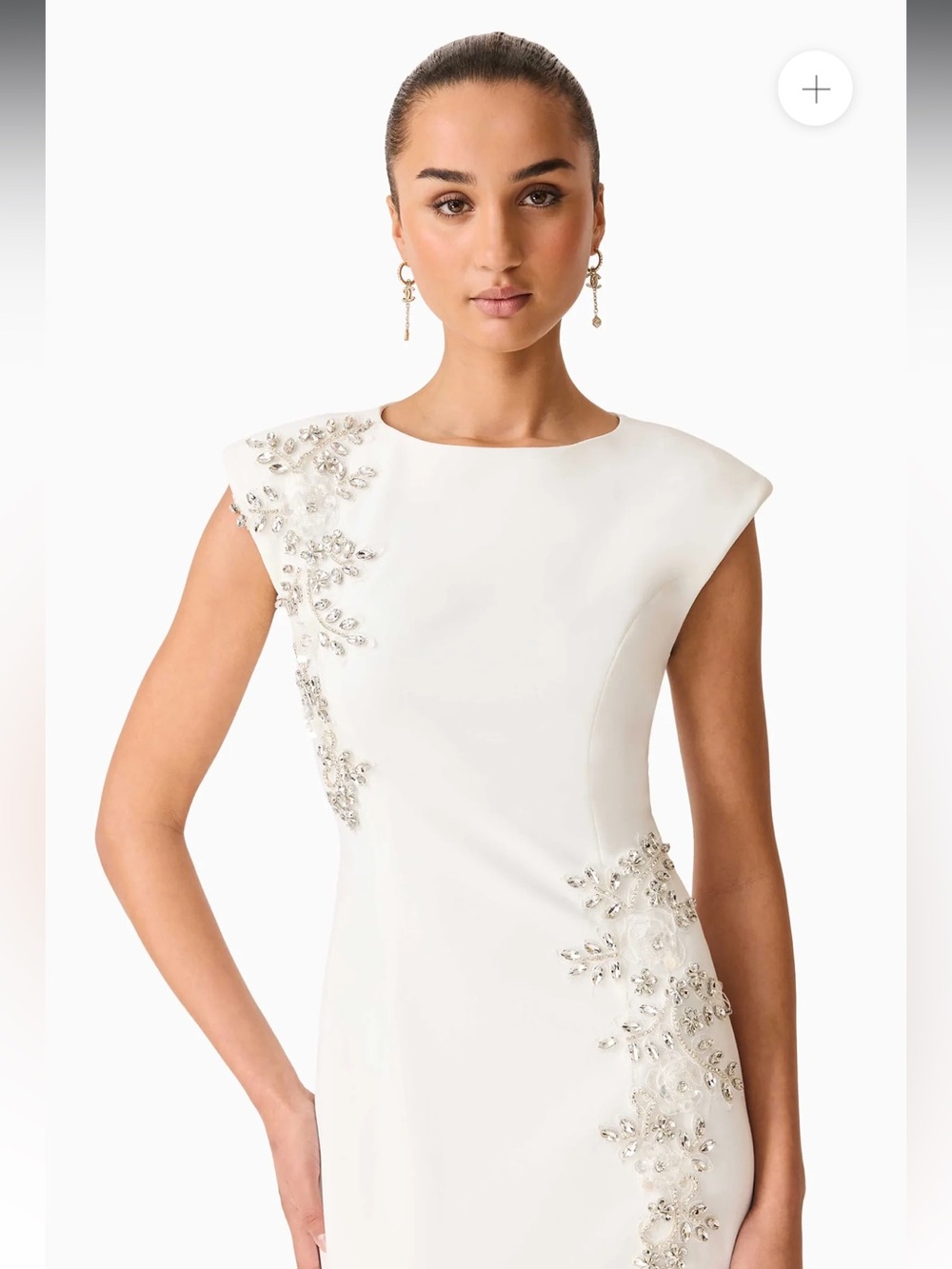 elliatt veda white 3d floral embellished diamante bridal gown maxi dress medium - Picture 11 of 14